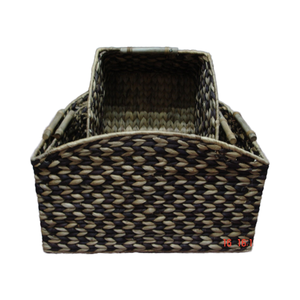 ตะกร้าหวายสานมือราคาประหยัด เป็นมิตรกับสิ่งแวดล้อม สไตล์วินเทจ พร้อมหูหิ้วสะดวกสบาย เหมาะสำหรับห้องนอน ห้องนั่งเล่น ห้องน้ำ - Product Image 2