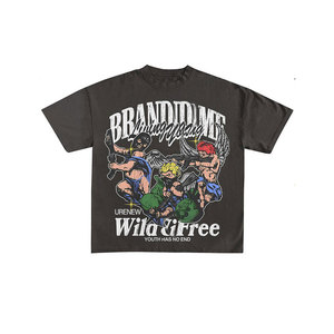 CAMISETA de Marca para Hombre, Color Beige, con Estampado de Personajes de Dibujos Animados, Manga Corta, Cuello Redondo, Corte Regular, Estilo Urbano, 100% Algodón Jersey - Product Image 5