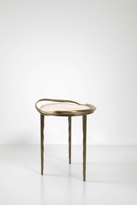 2025 Best Selling Latest design Luxury style brass <b>side</b> <b>table</b> <b>with</b> sculptural bronze patina brass frame - Product Image 2