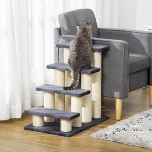 Albero per Gatti Moderno di Lusso con 4 Livelli, Cuccia per Gatti in Legno Ecologico, Tiragraffi Sicuro e Carino in Sisal per Letti Alti - Product Image 2