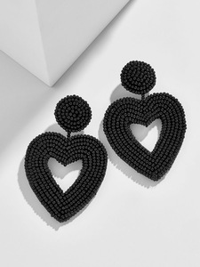Boucles d'oreilles pendantes à pampilles œil perlées roses, avec strass, pour fêtes, festivals et événements - Product Image 3