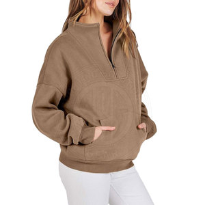 Custom Logo <b>Women</b> <b>Half</b> <b>Zip</b> Mock Neck <b>Sweatshirts</b> With Comfortable Design <b>Women</b> <b>Half</b> <b>Zip</b> Mock Neck <b>Sweatshirts</b> - Product Image 3