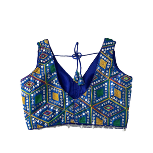 Blusa Sari confeccionada tradicional elegante de Boutique india, blusas de diseñador cómodas y elegantes, ropa de fiesta étnica nupcial - Product Image 2