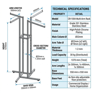 Export quality luxury metal clothing rack foldable portable heavy duty garment rack freestanding Vietnam - Product Image 3