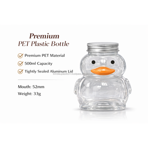 Wholesale OEM ODM RTS PET Duck Bottle 500ml Vietnam Factory's Premium <b>Plastic</b> <b>Cup</b> with Cute Duck Design for Juice & Soda - Product Image 2
