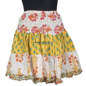Cotton Blast Patch <b>Skirt</b> Hippie Boho Fashionable Stylish Trendy Item Boho Style Women Cotton Patch Work 20 Inch Mini Patch Work - Product Image 2
