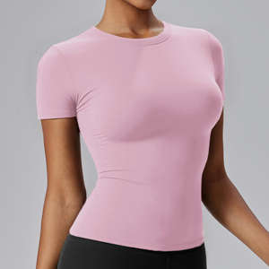 Top Deportivo Sexy Ajustado, Cuello Redondo, Manga Larga, Sujetador Deportivo, Top Corto para Yoga, Transpirable, Antibacterial, de Secado Rápido - Product Image 4