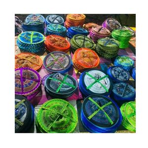 Linternas de brocado étnico de Vietnam - Colores variados, se venden por juego, linterna de brocado colorida al por mayor del área montañosa de Tay Bac Sapa - Product Image 5