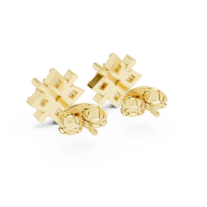 Pendientes de Diamantes Cultivados en Laboratorio con Corte Redondo, Oro Sólido de 14K/18K, Diseño Cruzado con Cuatro Piedras, 0.30CT DEF VVS, Joyería Fina para Uso Diario, ODM - Product Image 5