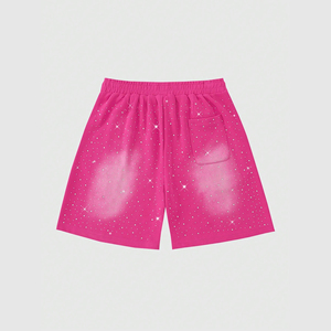 Pantalones Cortos de Algodón 100% Pesado Unisex Estilo Urbano Vintage con Lavado Ácido y Efecto Desgastado por el Sol, Cintura Elástica, Color Liso, Casual, Personalizables 2026 - Product Image 1