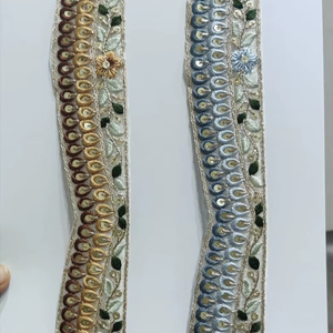Tela de encaje bordada a mano de diseño, la más vendida, para vestidos, ribete de encaje floral, decoración de prendas, proveedor de textiles - Product Image 1