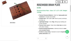 Plaque de calibrage en bois de rose pour bijoux, outil de précision pour fils et chaînes, outil manuel durable pour orfèvre |   Numéro d'article GS-635J - Product Image 3