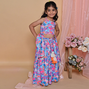 Conjunto de Lehenga Choli de Diseño Premium para Niñas de 1 a 9 Años, Ropa Étnica India, Disponible a Precio de Venta para Exportación - Product Image 4