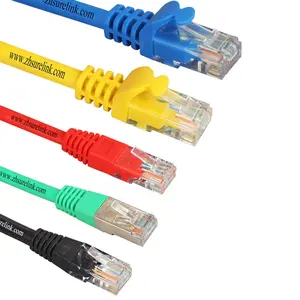 UTP FTP SFTP CAT5E CAT6 10G kabel komputer dalam ruangan kabel patch datar Ethernet BC CCA rj45 kabel timah patch 7*0.2mm 7*0.16mm