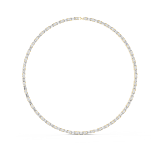 Collier tennis en diamants de laboratoire taille émeraude et taille ronde DEF VVS, en argent 925 et or 10K 14K, cadeau d'anniversaire, bijoux fins - Product Image 1