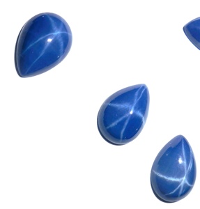 Zafiro Azul Estrella Pera 10x14 mm 6.5 Quilates, Cabujón Pulido Creado en Laboratorio con Efecto Estrella de 6 Rayos, 4.5 mm de Altura para Fabricación de Joyas - Product Image 4