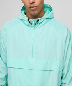Vestes coupe-vent d'hiver de haute qualité Edoor Wears, prix d'usine, vente en gros, pull à demi-zip avec capuche et broderie sur le devant - Product Image 5