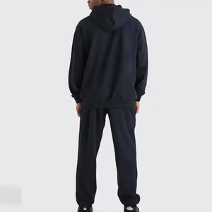 Conjunto Deportivo para Hombre, Sudadera con Capucha y Pantalones Jogger, Color Sólido, Ropa Deportiva Informal, Manga Larga, Corte Holgado, 100% Algodón, Estilo Urbano Otoñal - Product Image 4