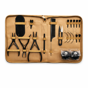 Kit Profesional de Herramientas para Extensiones de Cabello Microlink, Alicates de Acero Inoxidable Negro con Aguja de Bucle, Pinzas de Seccionamiento y Peine de Cola de Rata - Product Image 1