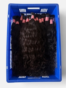 Cabello humano a granel, ondulado, negro natural, cabello Remy 100% humano, cabello indio virgen - Product Image 1