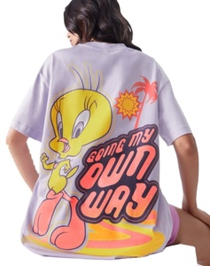 T-shirt femme grande taille 280 GSM très haute qualité 100% coton T-Shirt imprimé personnalisé épaule tombante Style décontracté été fait Bangladesh - Product Image 5