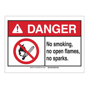 Señal de Prohibido Fumar Brady Danger, 10x14 Pulgadas, Señal de Advertencia de Seguridad para Interiores y Exteriores - Product Image 3
