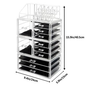 Set di 4 Portaoggetti in Plastica Trasparente per Cosmetici, Organizzatore per Trucchi, Scaffale Portaoggetti - Product Image 5