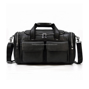 Sac de voyage en toile avec garniture en cuir, sac de week-end vintage, logo personnalisé, fournisseur OEM, marque privée, vente en gros - Product Image 1