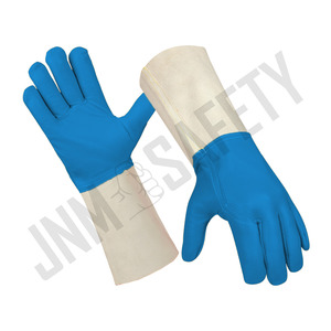 Gants de soudage TIG en cuir de chèvre pleine fleur, robustes, pour la protection industrielle, la lutte contre les incendies et la protection anti-coupure - Product Image 2