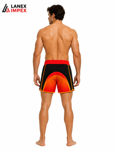 Custom Red Black Orange Men’s <b>Surf</b> Board Shorts Quick Dry Swim Trunks Sublimation Printed Beach Water Sports Shorts OEM ODM - Product Image 4