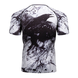 Haut de sport à manches courtes pour homme, noir, avec motif de visage de tigre imprimé par sublimation, séchage rapide - Product Image 6