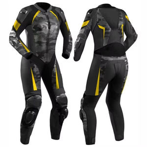 ชุดกีฬาหนังวัวแท้แบรนด์ดังอันดับต้นๆ สำหรับขี่มอเตอร์ไซค์และแข่งรถ  แบบชุดเดียวหรือสองชุด สำหรับผู้ชาย สไตล์ลำลอง - Product Image 4