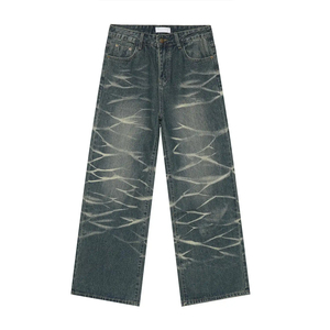 Pantalon en jean personnalisé, décontracté, en tissu denim de coton, coutures durables, fermeture boutonnée, coupe confortable, vêtement de mode, OEM Homme - Product Image 6
