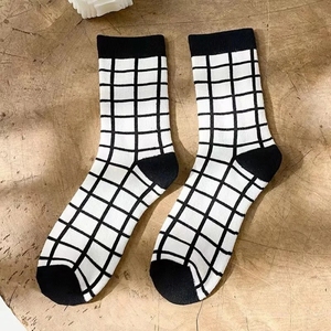 Knee-High Elegant Men's Different Color <b>Long</b> with Woven Logo White and Brown - Product Image 4