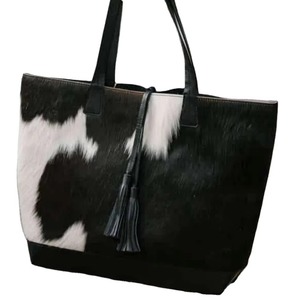 Wholesale Genuine Hair On Cowhide Leather <b>Tote</b> <b>Bag</b> <b>Vintage</b> Large Capacity Shoulder <b>Bag</b> Lightweight Handbag - Product Image 1
