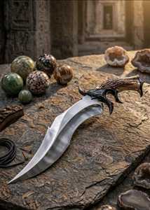 Cuchillo de Caza Trailing Point con Hoja de Acero Inoxidable, Borde Biselado, Grosor de 0.6 mm, Cuchillo de Supervivencia para Exteriores - Product Image 5