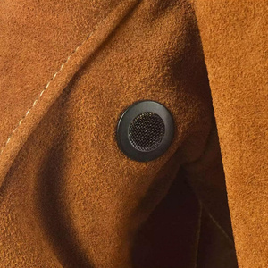 Chaqueta de Soldador Marrón de Cuero Vacuno Premium con Aberturas Laterales, Resistente a la Abrasión, para Trabajo Pesado y Bomberos - Product Image 3