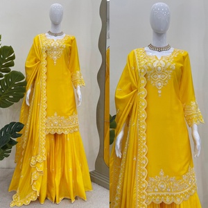 Modern Indian Style Modal Embroidery Work Salwar Kameez Designer Dupatta Customizable <b>Wedding</b> Party All Seasons Quick Dry - Product Image 2