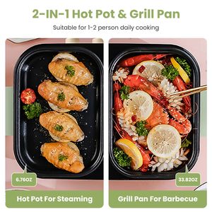 Grill elettrico 2-in-1 con controllo della temperatura separato, antiaderente in alluminio pressofuso, protezione dal surriscaldamento, senza fumo - Product Image 5