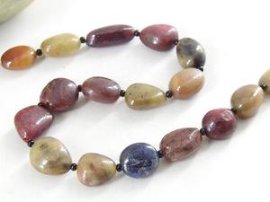 Recién llegado Sapphire Tumble Nugget Smooth Blue Polished Bead Multi-Shaded Mayorista Suministros para la fabricación de joyas - Product Image 2