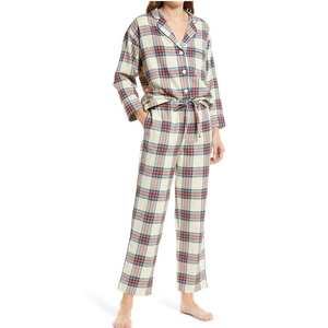 Ensemble de pyjama en velours de coton pour femmes, vêtements de maison décontractés simples, vêtements de nuit, haut à manches longues, pantalon thermique, 2 pièces, confort - Product Image 4