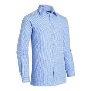 Camisa a cuadros de algodón de primera calidad, corte ajustado para uso diario y camisa a cuadros de manga larga, tela de algodón transpirable, personalizada OEM. - Product Image 5