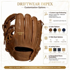 Gant de baseball professionnel personnalisé |   Gant de baseball en cuir véritable |   Fabricant de gants de baseball avec logo personnalisé au Pakistan - Product Image 3