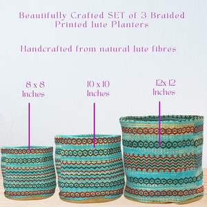 Couverture de pot de plante tressée avec doublure, grand panier en corde de jute pour plantes d'intérieur, décoration de sol pour salon et maison - Product Image 5