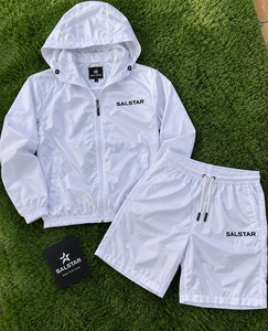 Custom Men’s Windbreaker <b>White</b> <b>Tracksuit</b> Set Lightweight Waterproof Hooded Jacket Shorts 2 Piece Sportswear Jogging Suit - Product Image 6