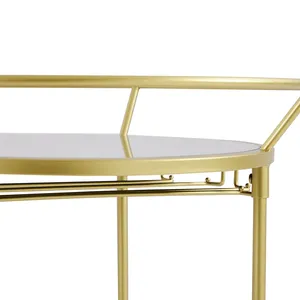 Luxury Handmade Ceramic <b>Serving</b> <b>Trolley</b> Cart Wheels Hotel Restaurant Cafe Home Decor Projects Gold Plated Eco-Friendly Modern - Product Image 2