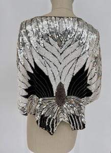 Traje de fiesta con flecos y abertura irregular, estilo latino, con cuentas de perlas y hombros descubiertos, para mujer, ideal para cumpleaños y espectáculos, con pedrería. - Product Image 6