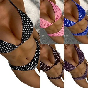 2026 Dot Print <b>Bikini</b> <b>Set</b> Retro High Waisted Swimsuit Women Adjustable <b>String</b> Tie Two Piece Bathing Suit for Beach - Product Image 5