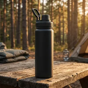Reusable Stainless Steel Sports <b>Water</b> <b>Bottle</b> Double Wall Insulated Drinking <b>Bottle</b> <b>with</b> Screw Lid Carry <b>Handle</b> Leak Resistant - Product Image 4
