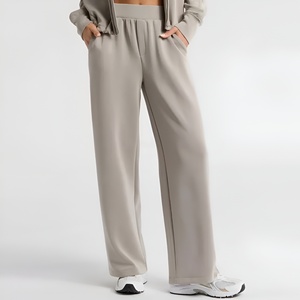 กางเกงวอร์มขายาวทรงหลวมคุณภาพสูงสำหรับผู้หญิง ผ้าฟลีซ ใส่ได้ทั้งผู้หญิงและผู้ชาย เหมาะสำหรับฤดูใบไม้ร่วงและฤดูหนาว เอวสูง มีกระเป๋า - Product Image 5